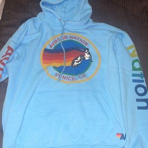 Aviator Nation Relaxed Hooded Sweatshirt Unisex Size XL
